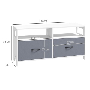Suport Dulap TV pentru Televizoare de pana la 45”, Centru de Divertisment cu Sertare Pliabile si Rafturi de Depozitare pentru Camera de Zi, Dormitor - Img 3