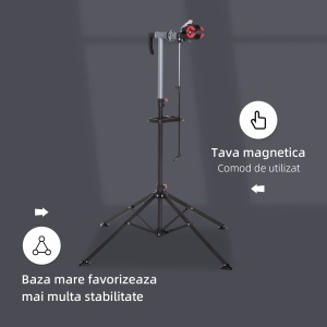 suport reparare bicicleta 75x75x100-160cm, negru - Img 4