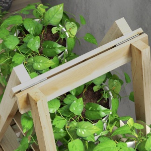 Suport Vertical pentru Plante cu 3 Nivele din Lemn de Brad, 100x36x112 cm, Culoare Lemn Natural - Img 9