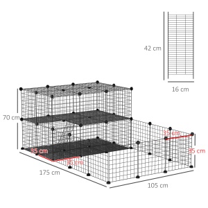 tarc Modular Iepuri – 175×105×70 cm, Metal cu Accesorii - Img 3