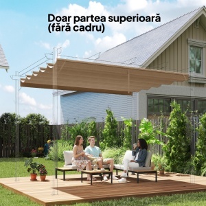 Tettuccio di Ricambio per Gazebo 3x3 m con 10 Fori di Drenaggio Grigio - Img 2