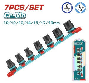 TOTAL - SET 7 PIESE TUBULARE DE IMPACT ADANCI - 1/2"