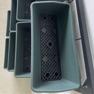 Trepte pentru Plante, 8 Ghivece Stivuibile, Rezistente la Intemperii, 52,5 x 14 x 90 cm, Gri + Negru - Img 8
