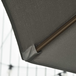 Umbrel de Gradină cu Manivelă cu Înclinare Reglabilă, Umbrelă cu Braț și Stinghii, Ø2.95x2.5 m, Gri - Img 8