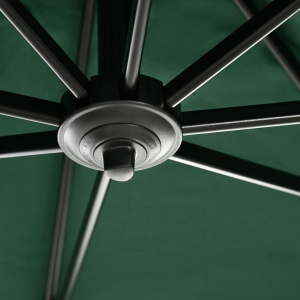 Umbrelă de Grădină cu Manivelă, Rotire la 360°, Orificii de Ventilație și Parasolar Reglabil, 2.5x2.5 m, Verde - Img 9