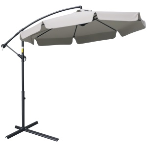 Umbrelă de Soare pentru Grădină cu Braț și Deschidere cu Manivelă, Φ265x265 cm, Bej - Img 1