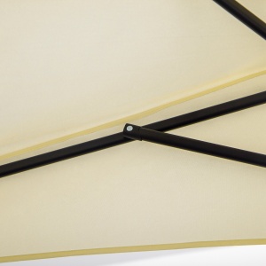 Umbrelă Semicirculară de Perete cu Manivelă și 5 Spițe, 2.6x1.35x2.3 m, Bej - Img 9