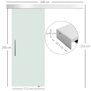 usa glisanta din sticla, sina silentioasa, 77.5x205cm - Img 3