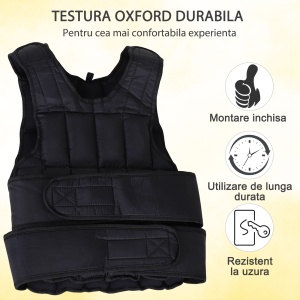 Vesta ponderata 20kg cu 38 Greutati, Captuseala si Inchideri cu Velcro - Img 5