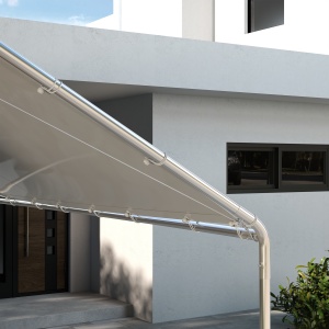 Acoperiș Carport 10 x 20 ft, Copertină de Schimb Rezistentă la UV cu Corzi Elastice, Alb - Img 8