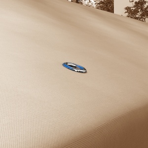Acoperiș de Schimb pentru Pavilion 3x3 m cu 2 Niveluri, Copertină Rezistentă la Apă din Poliester 170g/㎡ cu 8 Orificii de Drenaj, Bej - Img 8