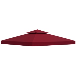 Acoperiș pentru Foișor de Grădină Anti-UV din Poliester, 3x3m, Roșu - Img 1