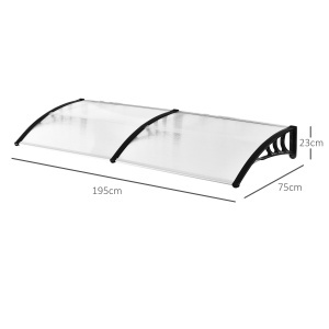 Acoperis pentru Usa sau Fereastra, Impermeabil si Anti-UV, din Policarbonat, 80x197x23 cm - Img 3