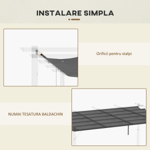 Acoperis Retractabil Pergola 4×3 m – Copertina Textila Rezerva - Img 6