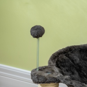 Ansamblu de pisici , turn pentru pisici cu 2 straturi pentru pisici de interior cu stalp de zgariat din sisal, pat pentru pisoi de plus, bila, 53,55x53,5x66 cm - Img 8