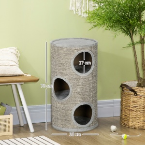 Ansamblu pentru pisici, Turn din Sisal pentru animale de companie cu planforme cu invelis moale - Img 3