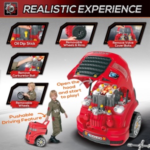 Atelier Camion Jucarie cu Motor, 61 Accesorii pentru Copii 3-5 Ani - Img 5