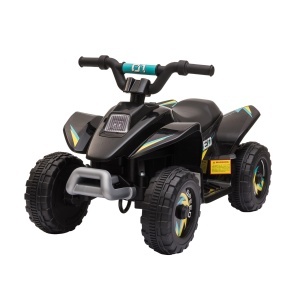 ATV Electric pentru Copii, Baterie 6V, Viteze 2‑8 km/h, 3‑5 Ani, Negru