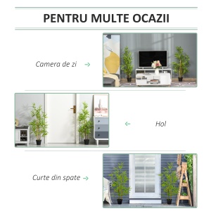 bambus artificial in ghiveci, 120 cm, verde - Img 4