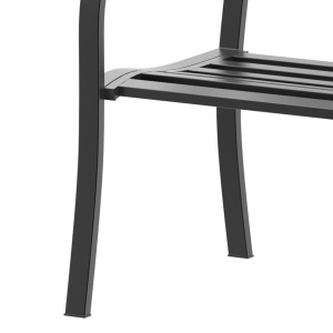 Banca de exterior din otel, negru, 127x60x85cm - Img 9