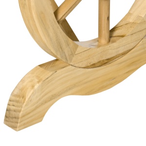 Bancă de Grădină cu 2 Locuri, Design cu Roți, Bancă de Exterior din Lemn de Brad, pentru Terasă, Patio și Curte, 98x50x39,5 cm, Aspect Lemn Natural - Img 8