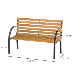Banca de Gradina sau Terasa cu 2 locuri, in Otel 122L x 60L x 83Hcm - Img 3