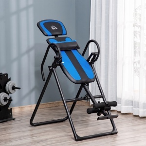 Bancă de Inversie Pliabilă cu Roți și Reglare de la 140-203cm Negru - Img 9