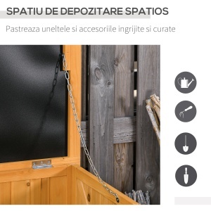Banca Gradina 127×56×60 cm – Lemn Alb cu Spatiu Depozitare - Img 7