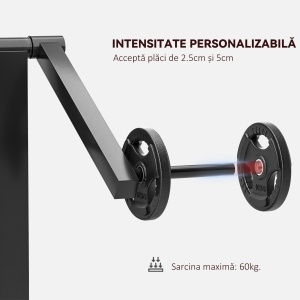Bancă Multifuncțională 2 în 1 pentru Curl și Triceps, Bancă de Fitness cu Scaun Reglabil, 105x95x80 cm, Negru - Img 7