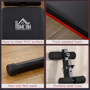 Bancă pentru Abdomene Pliabilă și Reglabilă, Bancă pentru Exerciții cu Spătar Reglabil, 47x139x51-69 cm, Negru - Img 7