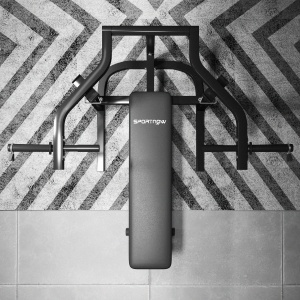 Bancă pentru Ridicat Greutăți Reglabilă pe Înălțime, Bancă Plată Multifuncțională, 150x150x60-85 cm, Negru - Img 7