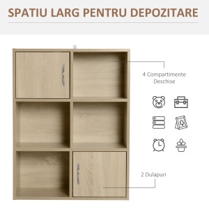 Biblioteca Lemn Natural – Compartimente si Usi Basculante - Img 4