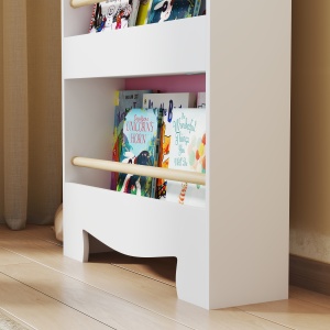 Bibliotecă pentru Copii 3 Rafturi în Formă de Ursuleț 55x15x110 cm, Roz - Img 8