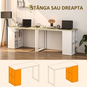 Birou PC cu 4 Rafturi Deschise 120×54×75 cm - Img 5