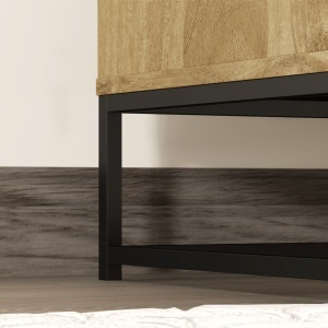Bufet Bucătărie, Dulap Depozitare cu 2 Nivele și Raft Reglabil, Mobilier Pal Melaminat Lemn Natural, 80×40×78 cm - Img 9