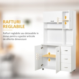 Bufet inaltat Bucatarie 100×39 cm – Rafturi, Sertare & Spatiu Microunde - Img 6