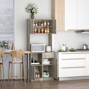 Bufet Modern pentru Bucatarie sau Sala de Pranz, 71x41x178cm, Gri - Img 2
