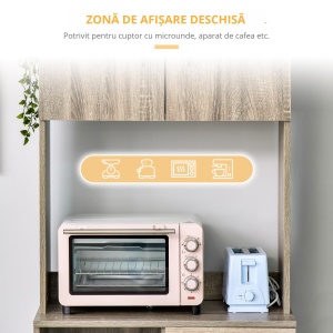 Bufet Modern pentru Bucatarie sau Sala de Pranz, 71x41x178cm, Gri - Img 7