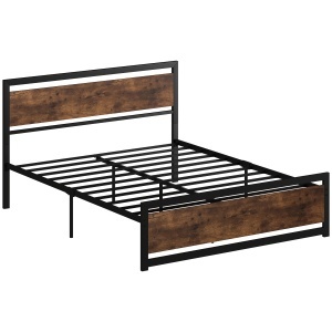 Cadru Pat 160×200 cm – Stil Industrial, Lemn & Otel