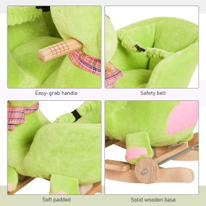 Cal Balansoar cu Roti sub Forma de Dragon pentru copii 18-36 luni Verde - Img 8
