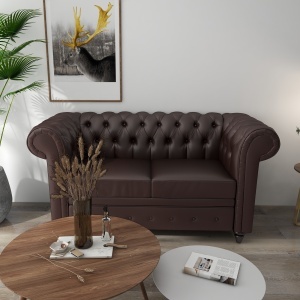 Canapea 2 Locuri – Chesterfield Piele Ecologica - Img 8