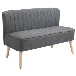Canapea Minimalista – Gri inchis, Compacta & Fara Cotiere - Img 1