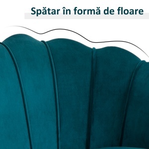 Canapea Vintage 2 Locuri – Catifea Verde, Stil Industrial Chic - Img 4
