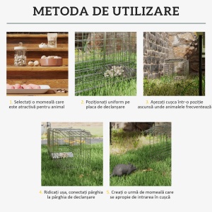 Capcana pentru animale , 66 x 24 x 30,5 cm Cusca umana pentru rozatoare pentru iepuri, veverite, nurci, vole, argintie - Img 5