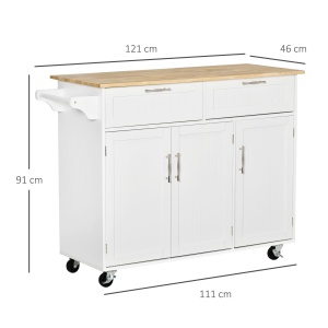 Carucior Bucatarie Multifunctional cu Sertare & Usi, 121×46×91 cm - Img 3