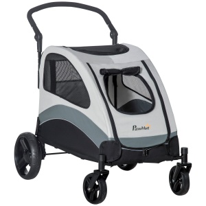 Carucior Caini – Talie Medie cu 4 Roti & Plasa Oxford - Img 1