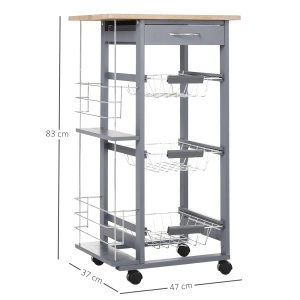 Carucior de Bucatarie cu 3 Sertare Detasabile - Img 3
