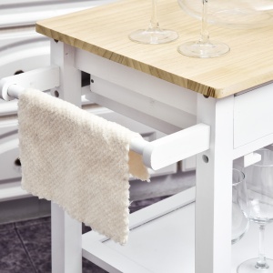 Carut Bucatarie Lemn – 88,5×40×86 cm, Design Clasic cu 2 Sertare - Img 6