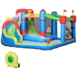 Castelul gonflabil pentru copii 5 in 1 , cu sac de transport pentru pompa,pentru copii de 3-8 ani, 3,9 x 3 x 2 m