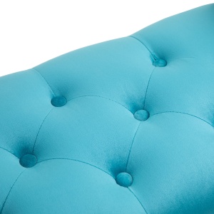 Chaise Captusita Stil Vintage cu Cotiere Tapitate si Cadru din Lemn, Albastru deschis 117x40x58Hcm - Img 8